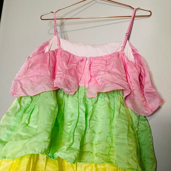 Olivia Ruben Cici Rainbow Multicolor Sleeveless Tiered Maxi Dress Size 8 - Picture 14 of 16